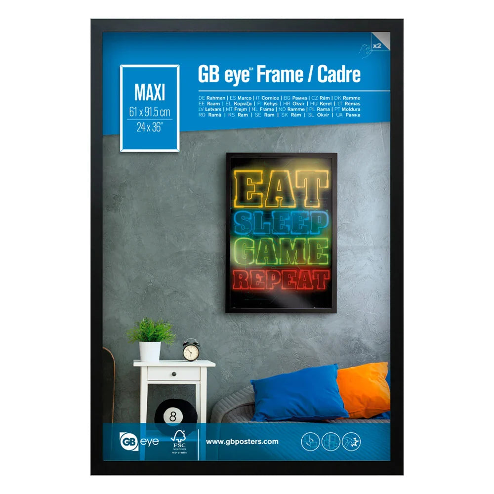 Wooden Black Picture Frame - Maxi - 61 x 91.5cm