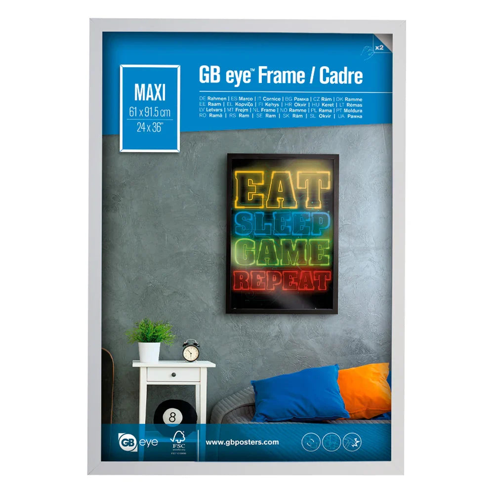 Wooden White Picture Frame - Maxi - 61 x 91.5cm