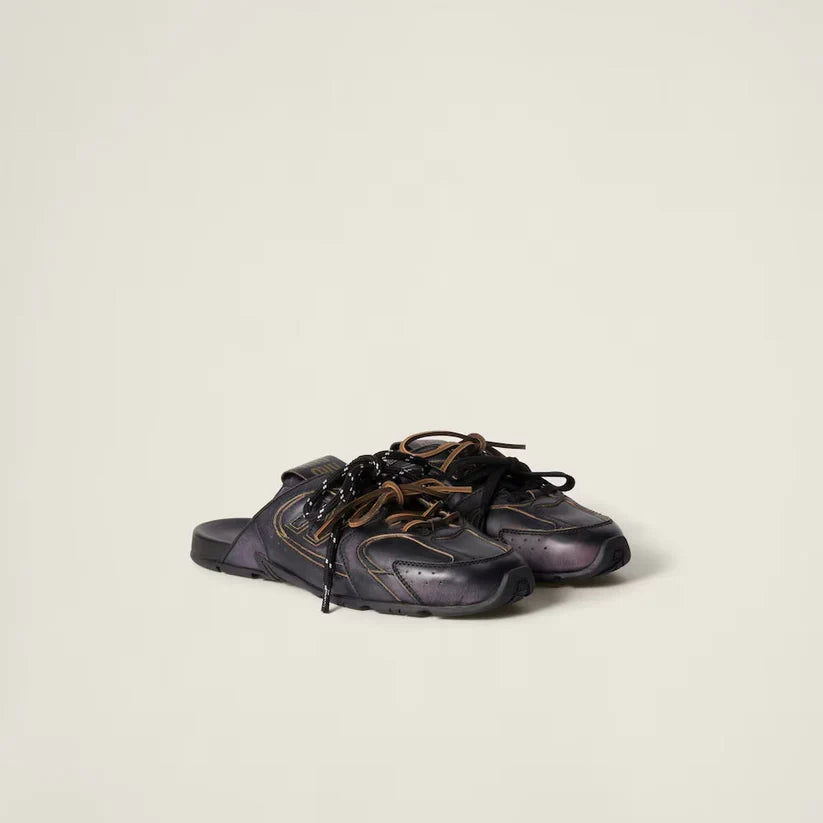 530 SL Mules – Bleached Leather & Gum Sole Black Edition