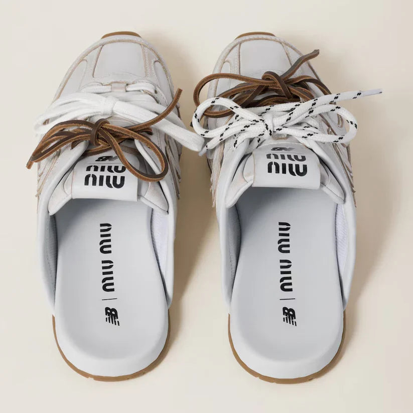 530 SL Mules – Bleached Leather & Gum Sole White Edition