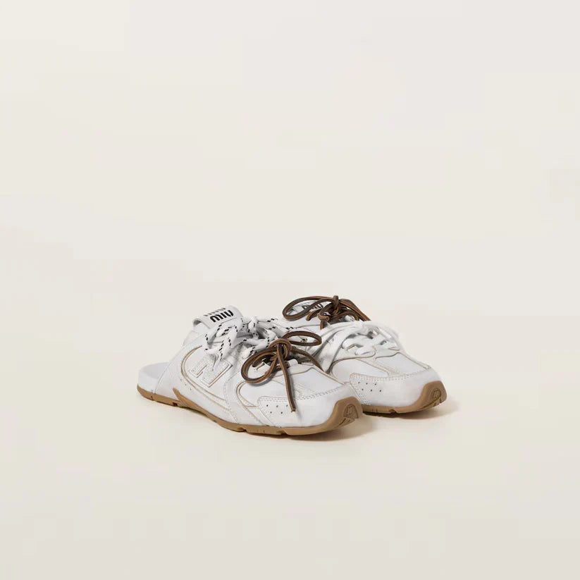 530 SL Mules – Bleached Leather & Gum Sole White Edition