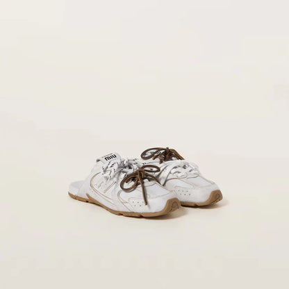 530 SL Mules – Bleached Leather & Gum Sole White Edition